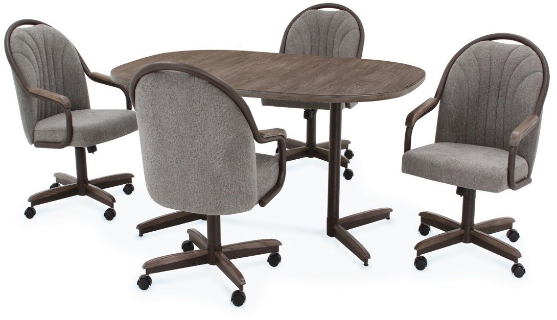 Allwood Furniture Group #98H Grey/Smokey Douglas Extension Laminate Top Table with Tilt/Swivel Caster Upholstery Chair