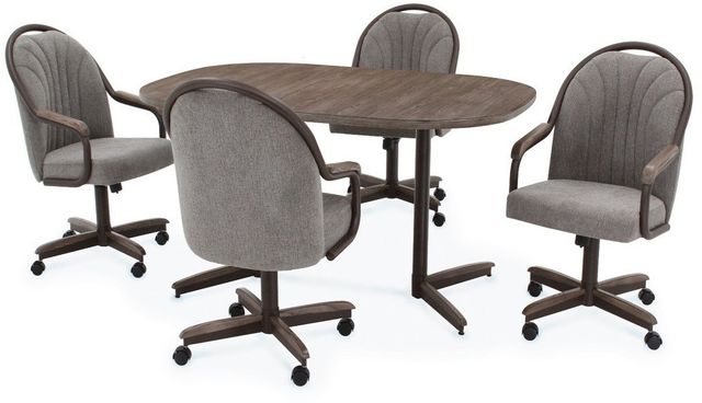 Allwood Furniture Group #98H Grey/Smokey Douglas Extension Laminate Top Table with Tilt/Swivel Caster Upholstery Chair-0