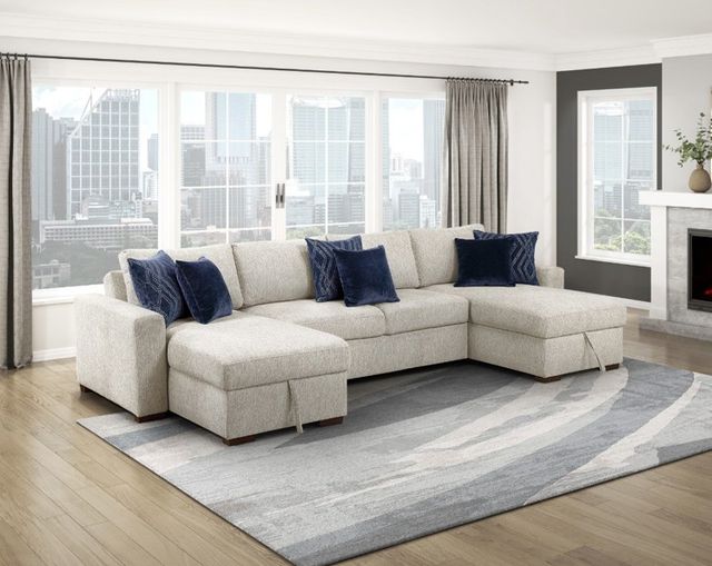 Homelegance® Isla 3-Piece Beige U-Shape Sectional and Reversible Chaises-1