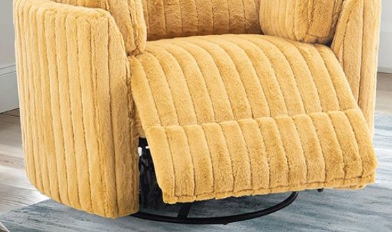 Furniture of America® Belper Yellow Power Glider Recliner with Swivel-3