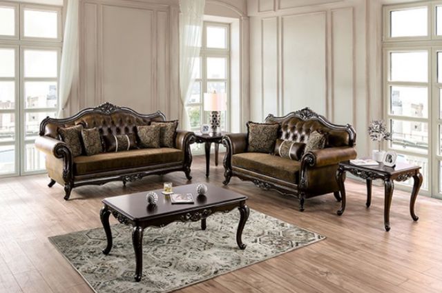 Furniture of America® Ensenada Brown/Dark Cherry Chair-1