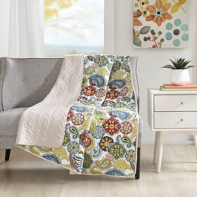Olliix by Mi Zone Tamil Multi Quilted Throw-2