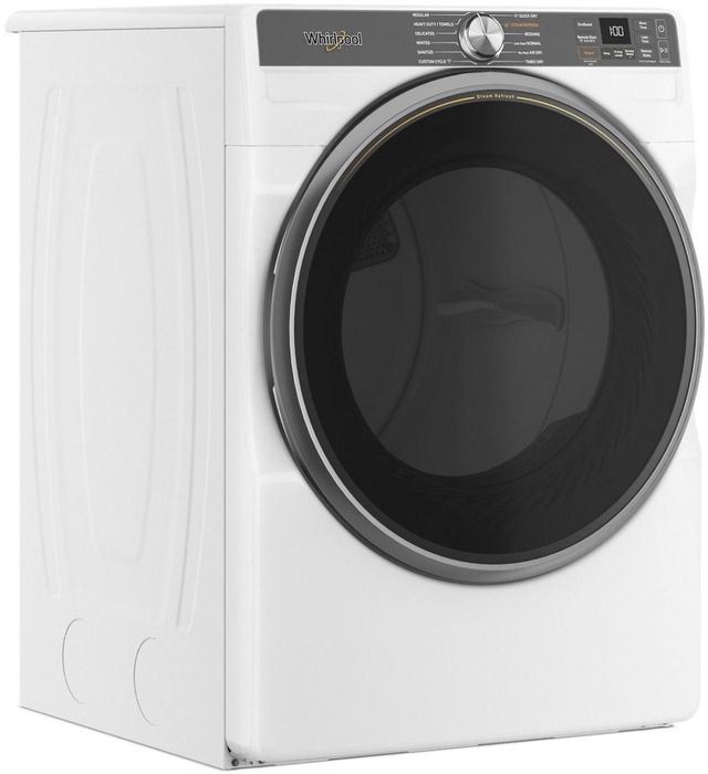 Whirlpool® 7.4 Cu. Ft. White Front Load Gas Dryer with Steam Capabilities-3