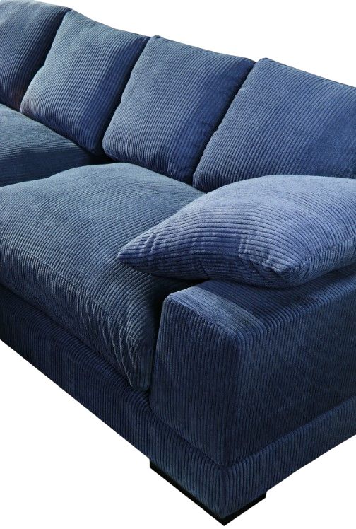 Moe's Home Collection Plunge 3-Piece Navy Large L-Shaped Sectional and Reversible Chaise-3