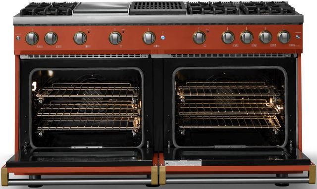 Viking® 5 Series 60" Spiced Cider Pro Style Gas (NG) Range with Brushed Brass Trim-1