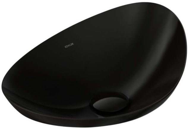 Kohler Veil™ Black 21" Oval Vessel Bathroom Sink, No Overflow-0