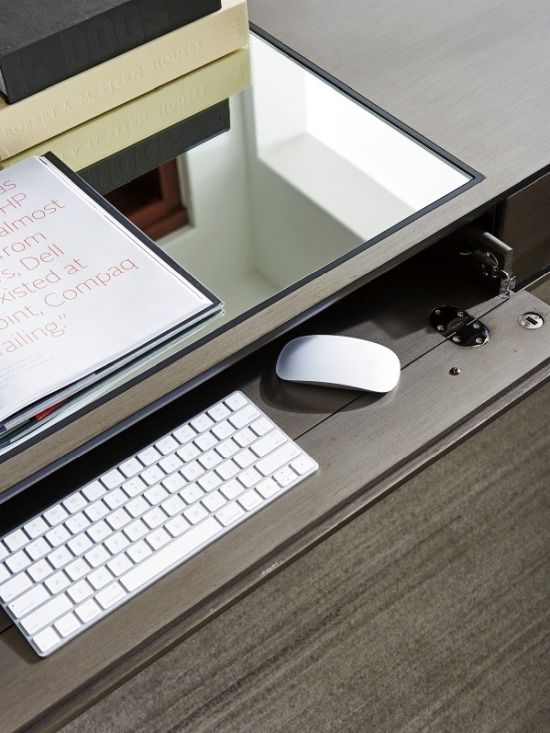 Lexington Home Ariana Foreau Charcoal Gray/Platinum Writing Desk-3