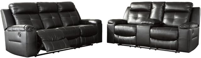 Signature Design by Ashley® Kempten 2-Piece Black Living Room Set with Reclining Sofa-0