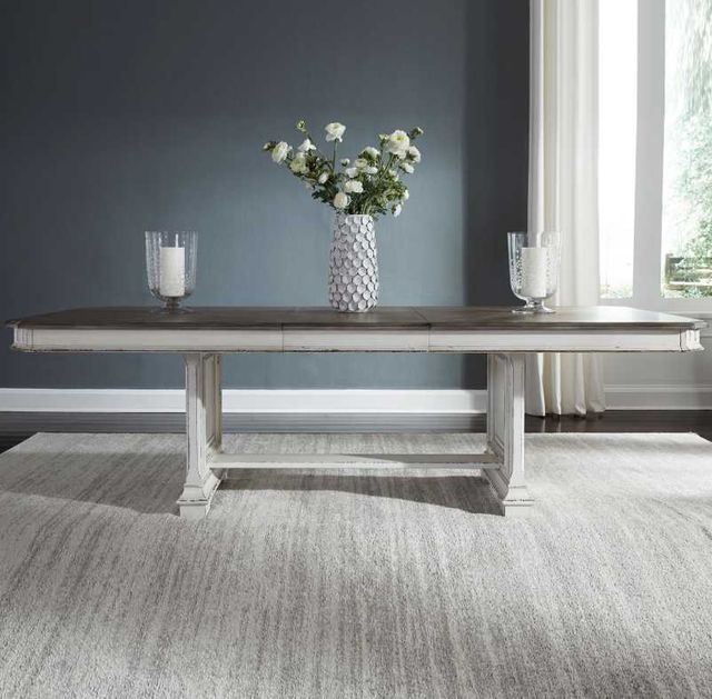 Liberty Furniture Abbey Park Weathered Brown Dining Table with Antique White Base-1