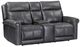 Flexsteel® Alexander Weathered Gray Power Reclining Loveseat with Console, Power Headrest and Lumbar-0