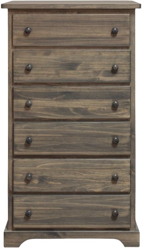 Mako Wood Furniture Polo Brown 6-Drawer Chest-0