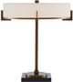 Currey & Company Jacobi Antique Brass/Black/Off-White Table Lamp-1