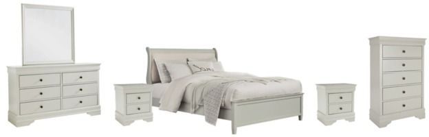 Signature Design by Ashley® Jorstad 6-Piece Gray Full Sleigh Bed Set-0