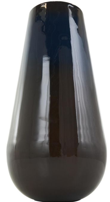 Deco Marche Blue 8" Ombre Vase with Brown Accents-1