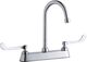 Elkay Chrome8" Centerset Exposed Deck Faucet with 5" Gooseneck Spout and 6" Wristblade Handles-0