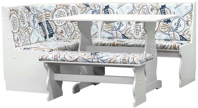 Linon Sasha 4-Piece White Coffee Nook Set-1