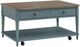 Null Furniture Expressions Gray Birch Rectangular Cocktail Table with Indigo Base -0
