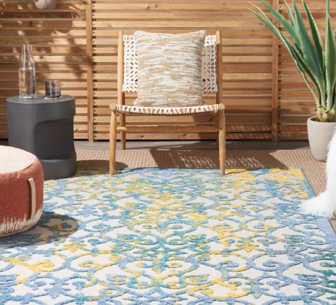 Nourison Home™ Aloha Ivory/Navy 5'x8' Style 67 Area Rug-1