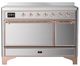 Ilve® Majestic III 48" Stainless Steel Pro Style Induction Range with Solid Door and Copper Trim-0