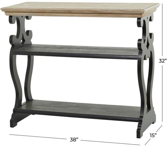Deco Marche Brown Console Table with Black Base-3