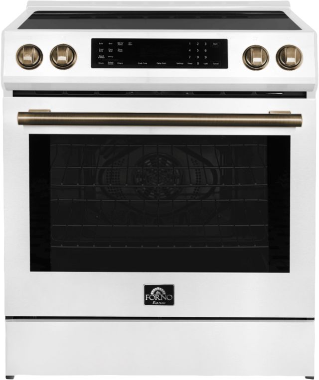 FORNO® Donatello 30" White Pro Style Induction Range-0