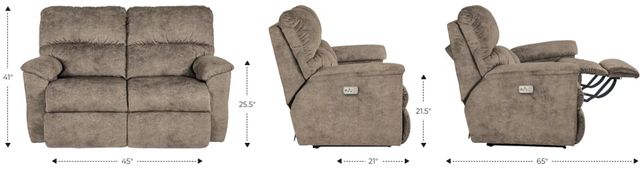 La-Z-Boy® Brooks Sand Power Reclining Loveseat with Headrest-2