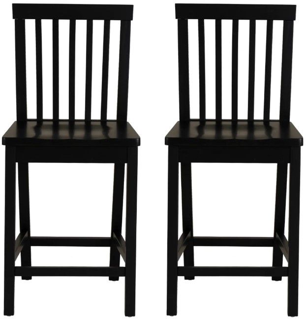 Linon Tory 2-Piece Black Counter Stool Set-3