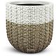 Le Present White and Greige 19" Basket Planter-0