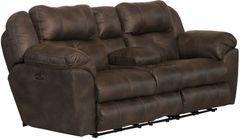 Catnapper® Ferrington Dusk Power Reclining Console Lay Flat Loveseat with Power Headrest and Lumbar 