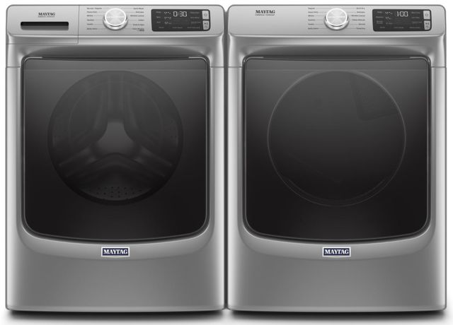 Maytag® Metallic Slate Front Load Washer & Electric Dryer Laundry Pair-0