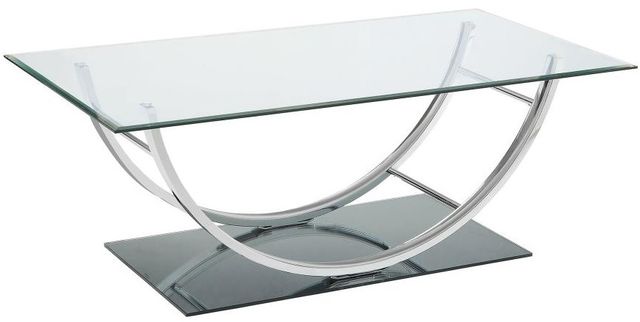 Coaster® Danville 3-Piece Tempered Glass Top Occasional Table with Chrome Base Set-4