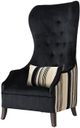 A & B Home Black/Brown Wingback Chair-0