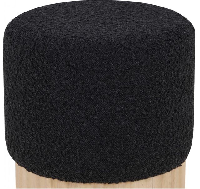 Meridian Furniture Veranda Black/Natural Boucle Fabric Ottoman-1