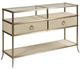 Hammary® Lenox Capri Alabaster Console Table with Glass Top and Brassy Champagne Frame-0