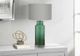 Monarch Specialties Inc. Green Glass Table Lamp with Grey Shade-2
