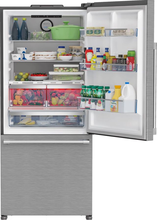 Beko 30 in. 16.1 Cu. Ft. Fingerprint-Free Stainless Steel Counter Depth Bottom Freezer Refrigerator-1