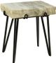 Moe's Home Collection Alpert Light Brown Marble Square Accent Table with Black Iron Legs-0