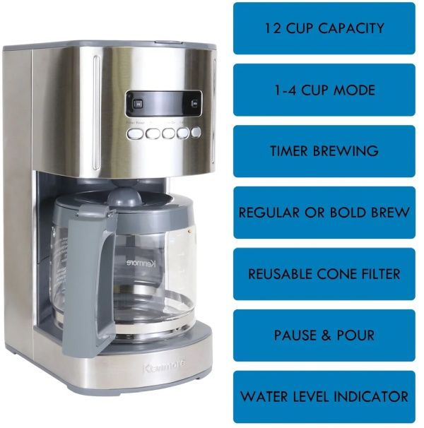 Kenmore® 12 Cup Stainless Steel Aroma Control Countertop Coffee Maker-2