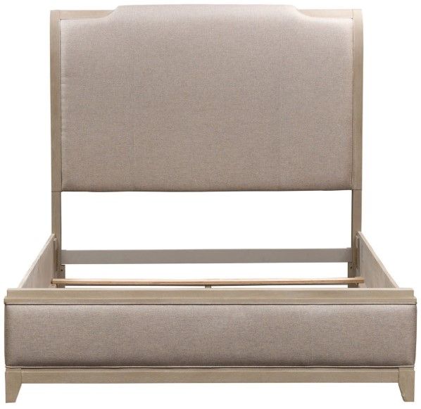 Liberty Furniture Belmar Knubby/Silver Champagne/Washed Taupe Queen Upholstered Bed-2