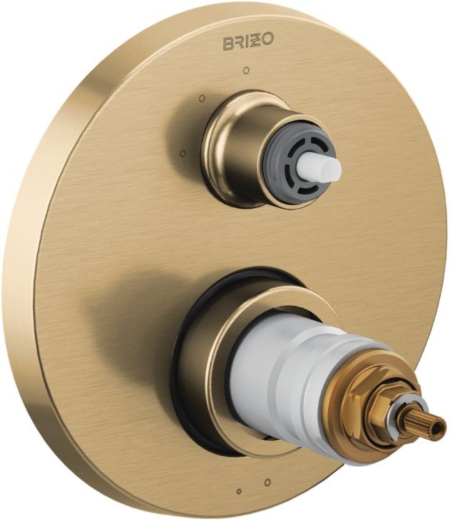 Brizo Litze® Brilliance® Luxe Gold® TempAssure® Thermostatic Valve with 3-Function Diverter Trim - Less Handles-0