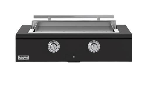 Caliber™ Rockwell Social 42" Ultra Matte Black Built-In Natural Gas Outdoor Griddle with Polished Chrome Hardware-0