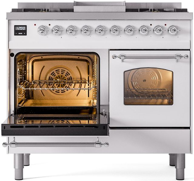Ilve® Nostalgie II Series 40" White Pro Style Dual Fuel Range-2