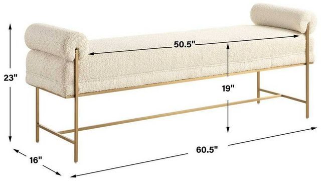 Uttermost® Bolster Pearl White Lounge Bench-2