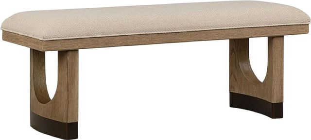 Magnussen Home® Tristan Beige/Swiss Coffee Backless Bench with Upholstered Seat and U-Shaped Legs-0