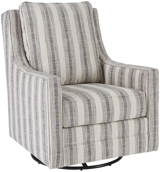 Signature Design by Ashley® Kambria Black/Ivory Swivel Glider Accent Chair-0