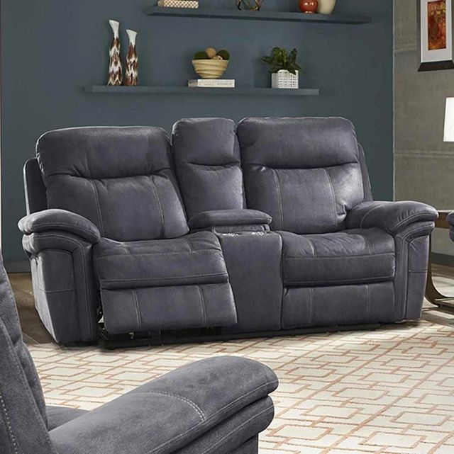 Parker House® Mason Charcoal Power Reclining Console Loveseat with Power Headrest-1