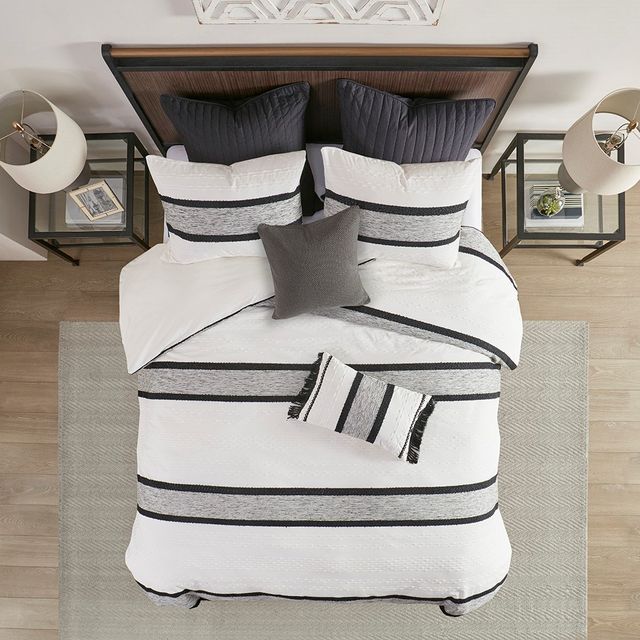 Olliix by INK+IVY Kai Black and White Cotton Oblong Pillow-4
