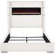 Coaster® Tisdall Cream Queen Upholstered Panel Bed with Flame Visualizer-2