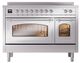 Ilve® Nostalgie II Noblesse 48'' Stainless Steel Pro Style Induction Range with Chrome Trim-1