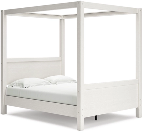 White canopy bed frame full discount
